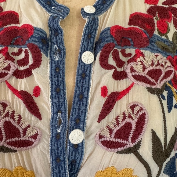 NWT Johnny Was, XL, EDIE BLOUSE Gorgeous floral, semi sheer - Picture 6 of 13